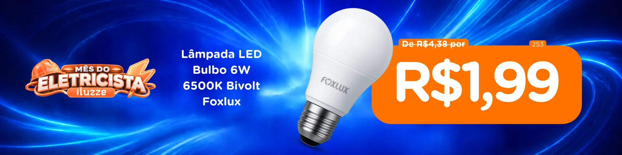 Lampada Led Bulbo 6W 6500K Bivolt Foxlux