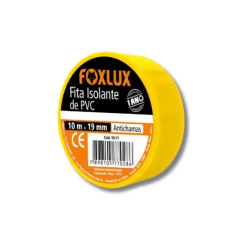 Fita Isolante 10 Mts Amarela Foxlux