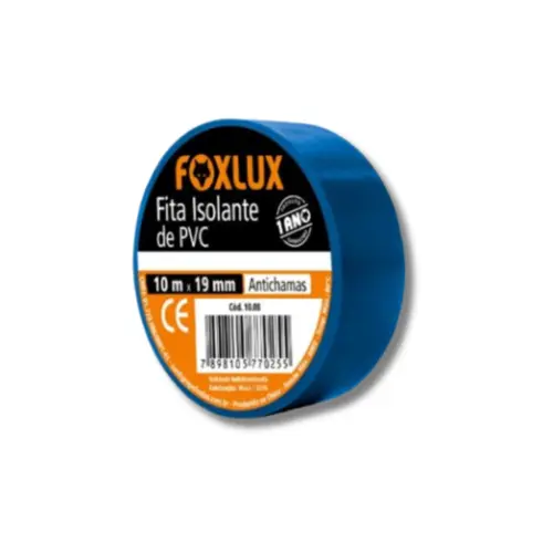 Fita Isolante 10 Mts Azul Foxlux