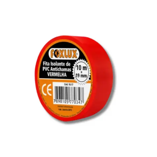 Fita Isolante 10 Mts Vermelha Foxlux