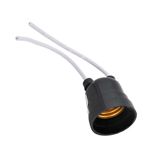 Bocal Pendente com Rabicho Plastico Preto Foxlux