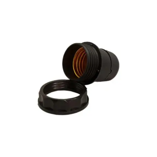 Bocal Pendente para Abajur Plastico Preto Foxlux