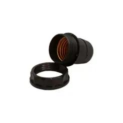 Bocal Pendente para Abajur Plastico Preto Foxlux
