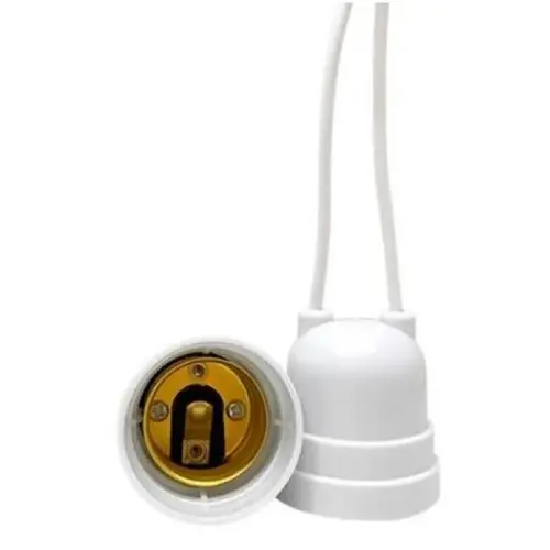 Bocal Pendente com Rabicho Plastico Branco Foxlux