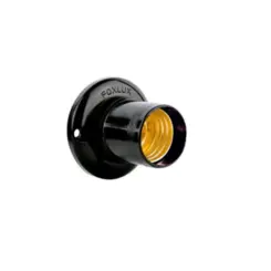 Bocal Termoplastico Fixo de Teto Preto Foxlux