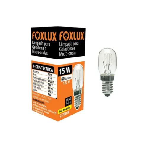 Lampada Geladeira/Microondas 15W E14 127V Foxlux