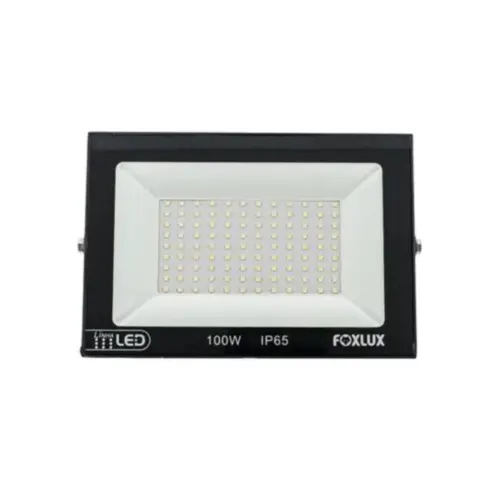 Refletor Led 100W 3000K IP65 Preto Bivolt Foxlux