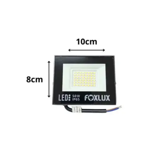 Refletor Led 50W 3000K IP65 Preto Bivolt Foxlux