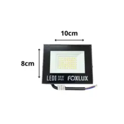 Refletor Led 50W 3000K IP65 Preto Bivolt Foxlux