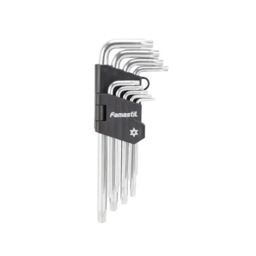 Kit Chave Torx Aco com 9 Pecas T10 a T50 Famastil