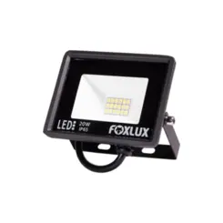 Refletor Led 20W 3000K IP65 Bivolt Preto Foxlux