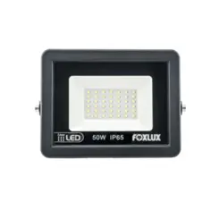 Refletor Led 50W 6500K IP65 Preto Bivolt Foxlux