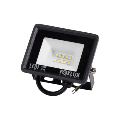 Refletor Led 10W 3000K IP65 Preto Bivolt Foxlux