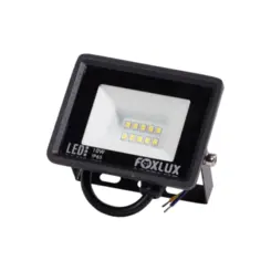 Refletor Led 10W 3000K IP65 Preto Bivolt Foxlux