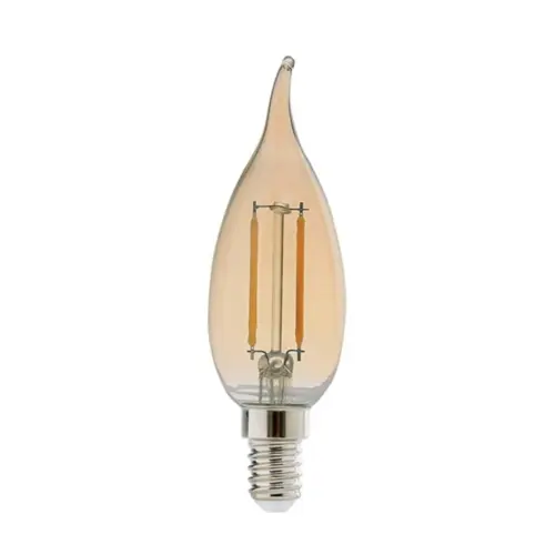 Lampada Led Filamento Vela Chama Ambar BA035 2W E14 220V Foxlux