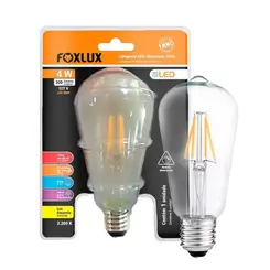 Lampada Filamento ST64 Bulbo 4W E27 DMZ 127V Foxlux