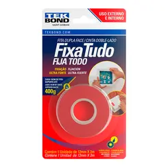 Fita Acrilica Dupla Face Externa 12mmX2m Blister Tekbond
