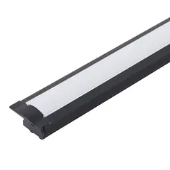 Perfil Embutir Preto Difusor Branco 3M Luminatti