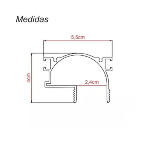 Perfil No Frame Invertido Unilateral 3M Luminatti