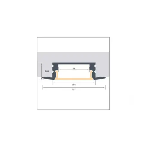 Perfil Embutir Branco Difusor Branco 3M Luminatti