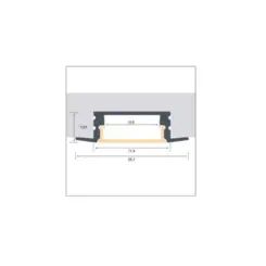 Perfil Embutir Branco Difusor Branco 3M Luminatti