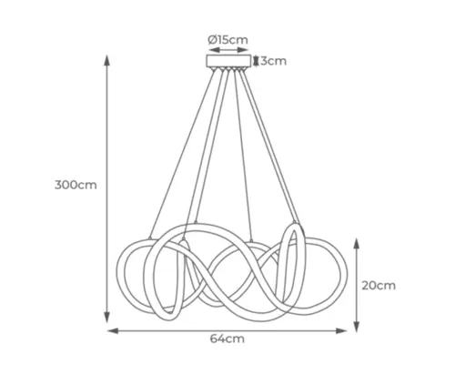 Pendente Basilisco 60W Led Dourado 3000K Orluce