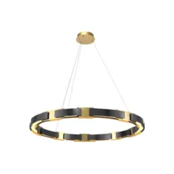 Pendente Passant I - 44W Led Preto E Dourado Orluce