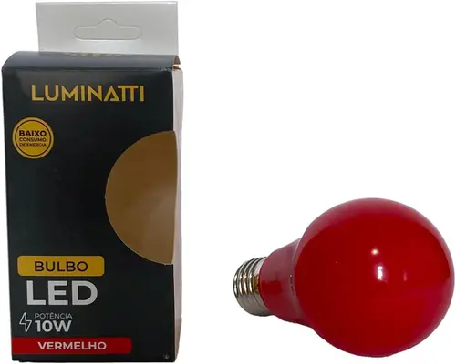 Lampada Led Bulbo 10W Vermelha Bivolt Luminatti