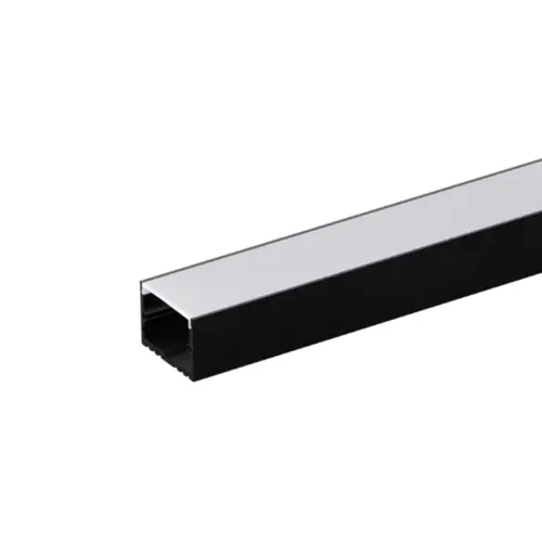Perfil Sobrepor Preto Difusor Branco 3M Luminatti