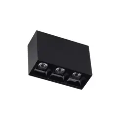 Luminaria De Led 3 Spots De Sobrepor 6W 3000K Preto Luminatti