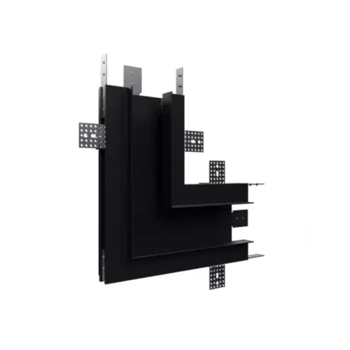 Conector No Frame Wide Preto Parede-Parede Luminatti