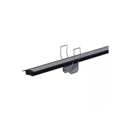 Perfil Embutir Preto Difusor Branco 2M Luminatti