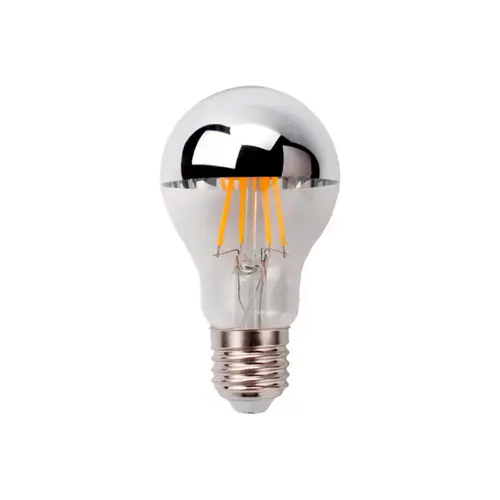 Lampada Led Bulbo Filamento Defletora Cromada 4W Luz Ambar Bivolt Luminatti