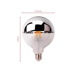 Lampada Led Balloon Filamento Defletora Cromada 4W Luz Ambar Bivolt Luminatti