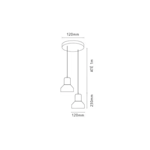 Pendente Viena Branco Cobreado 2L Kin