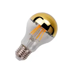 Lampada Led Bulbo Filamento Defletora Dourada 4W Luz Ambar Bivolt Luminatti