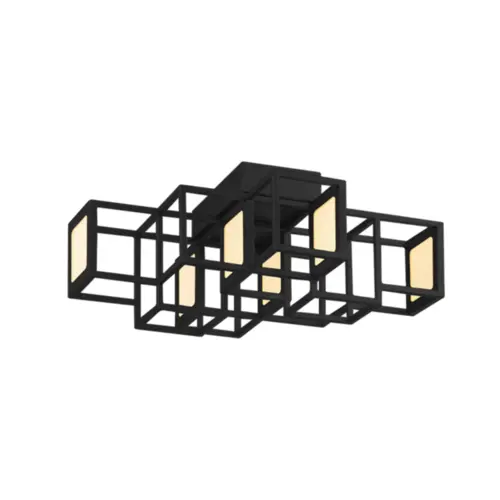Plafon Arandela Cubbi 46W Led Preto Branco Quente Orluce