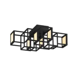 Plafon Arandela Cubbi 46W Led Preto Branco Quente Orluce