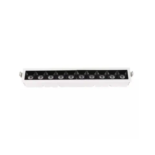 Luminaria De Led 10 Spots De Embutir 20W 4000K Branco Preto Luminatti