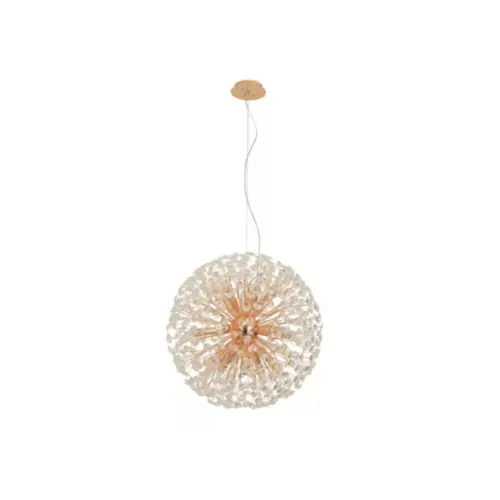 Pendente 80cm E14×24 Metal+Cristal Rose Cabo:2M