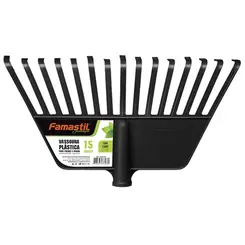 Vassoura Plastica Preta 15 Dentes Com Cabo Famastil