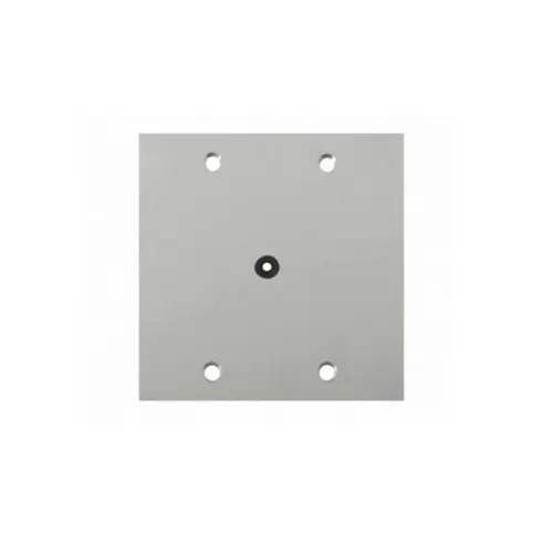 Placa Piso Leve 4X4 Inox Alto Brilho C/ Furo Central Olivo