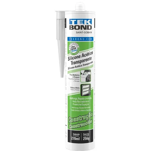 Silicone Acetico Transparente 256g 270ml Tekbond