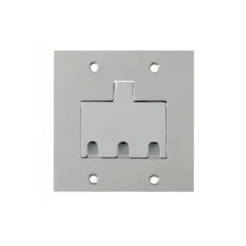 Placa Piso Leve 4X4 Inox Alto Brilho P/ 3 Rj-45 Olivo