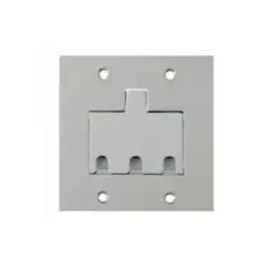 Placa Piso Leve 4X4 Inox Alto Brilho P/ 3 Rj-45 Olivo