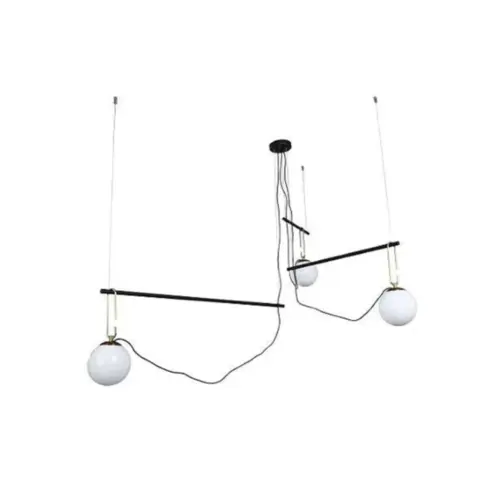 Pendente LuKo Tri 3xE27 300x130cm Dourado/Preto Nordecor