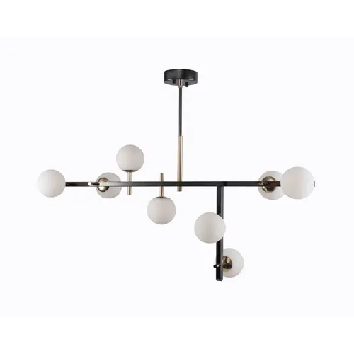 Pendente Romai Tes 2198 8xG9 12CM Onix e Dourado Nordecor