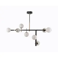 Pendente Romai Tes 2198 8xG9 12CM Onix e Dourado Nordecor