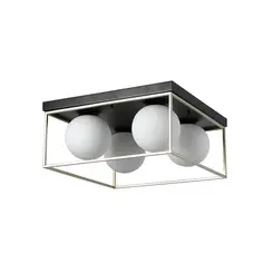 Plafon Cubo Globo 4xE27 15CM Ouro e Preto Nordecor