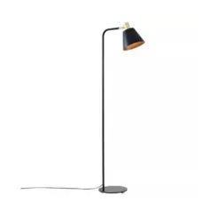 Abajur Coluna Petti Dourado Fosco/Preto Nordecor